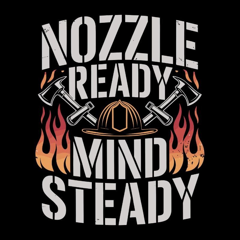 Fire Engineer Nozzle Ready Mind Steady Firefighter
