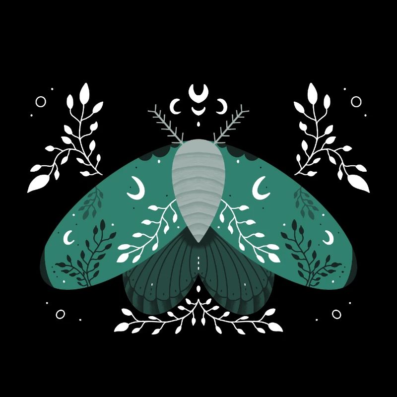 Papillon de nuit vert avec feuillage