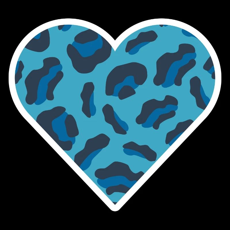 Blauw luipaardprint hart