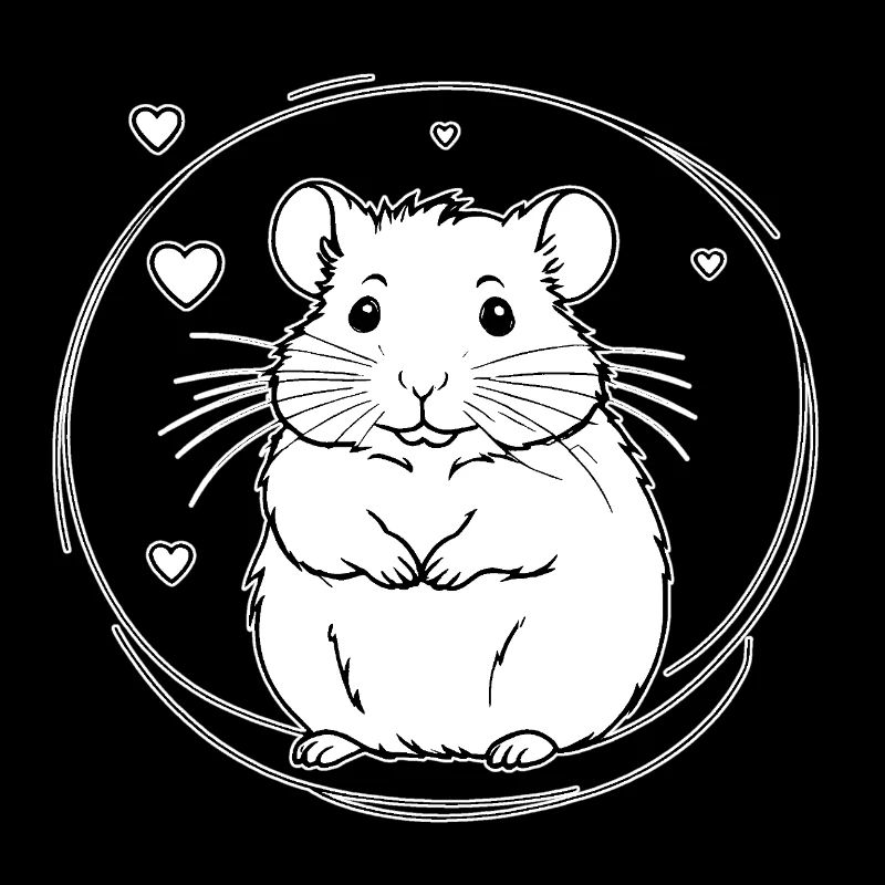Herz-Hamster im Kreis