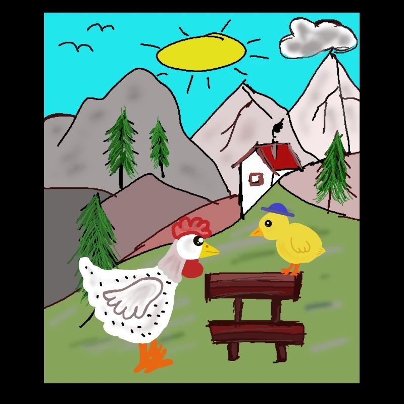 Rural Chicken Delight with Chicks Alps