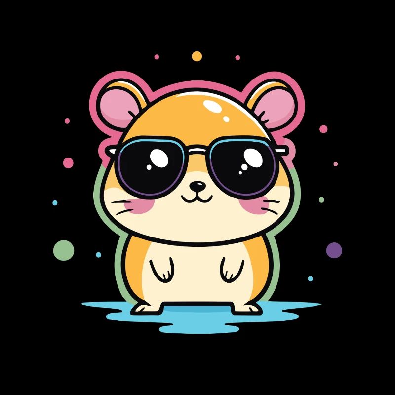 Hamster-Cool-Brille und Konfetti