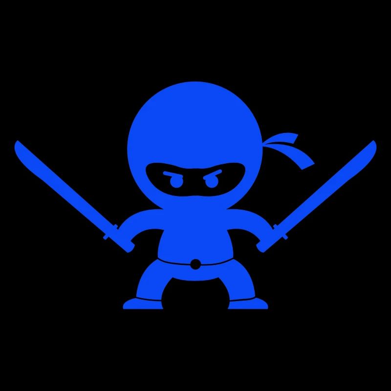 Blauer Ninja mit zwei Schwertern