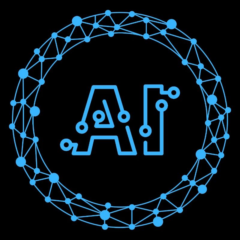 Futuristic AI Data Network Symbol