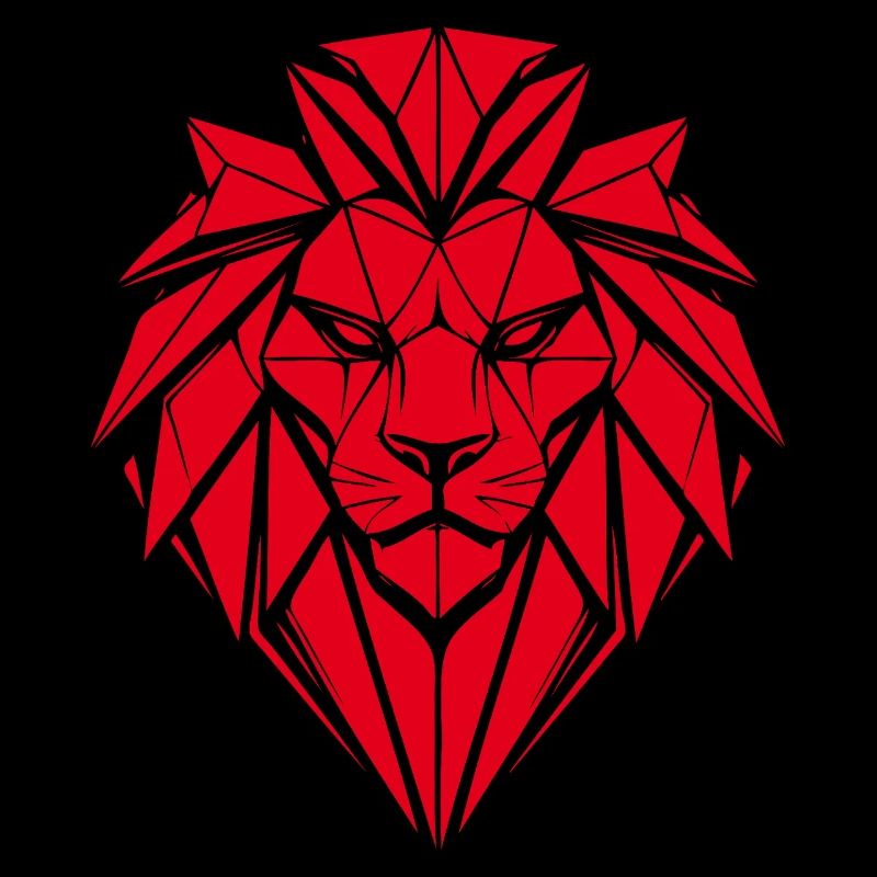 Geometric Red Lion