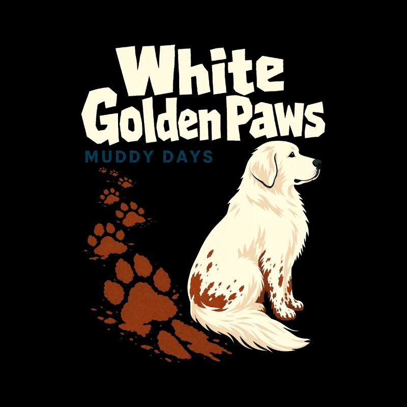 White Golden Retriever Mom, White Golden Paws Mudd