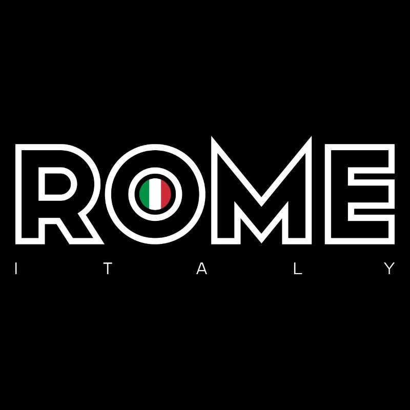 Rome O Emblem Italian Flag
