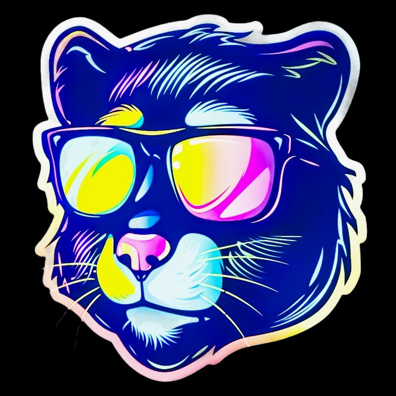 Blaue Katze mit Sonnenbrille