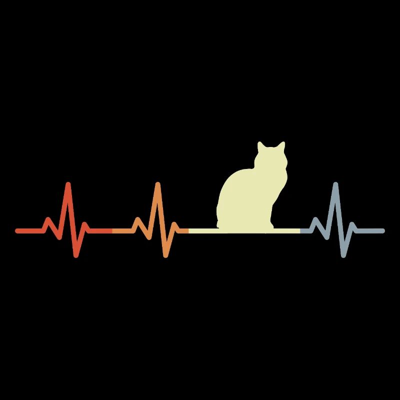 Katze Herzschlag Farbverlauf