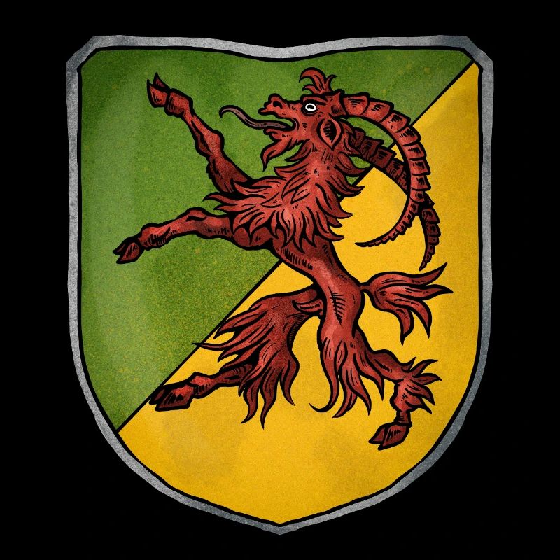 Escudo de armas macho cabrío rojo