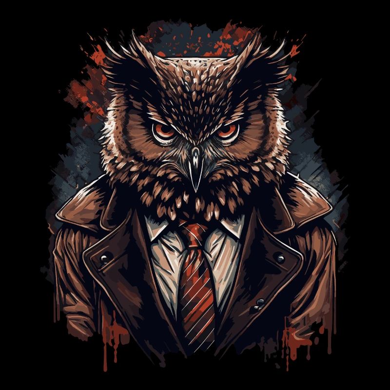 Eule mit Krawatte