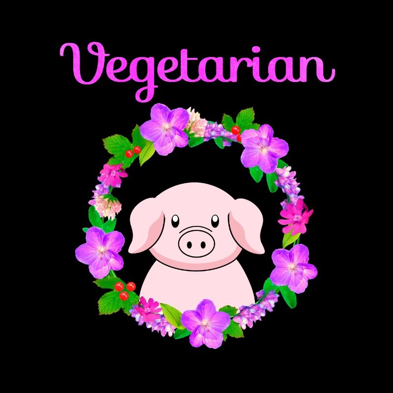Vegetarian, cute pig design
