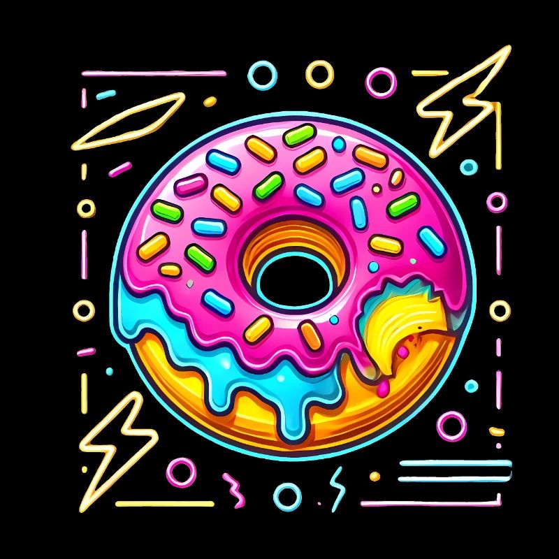 Neon Donut Bite with Sprinkles