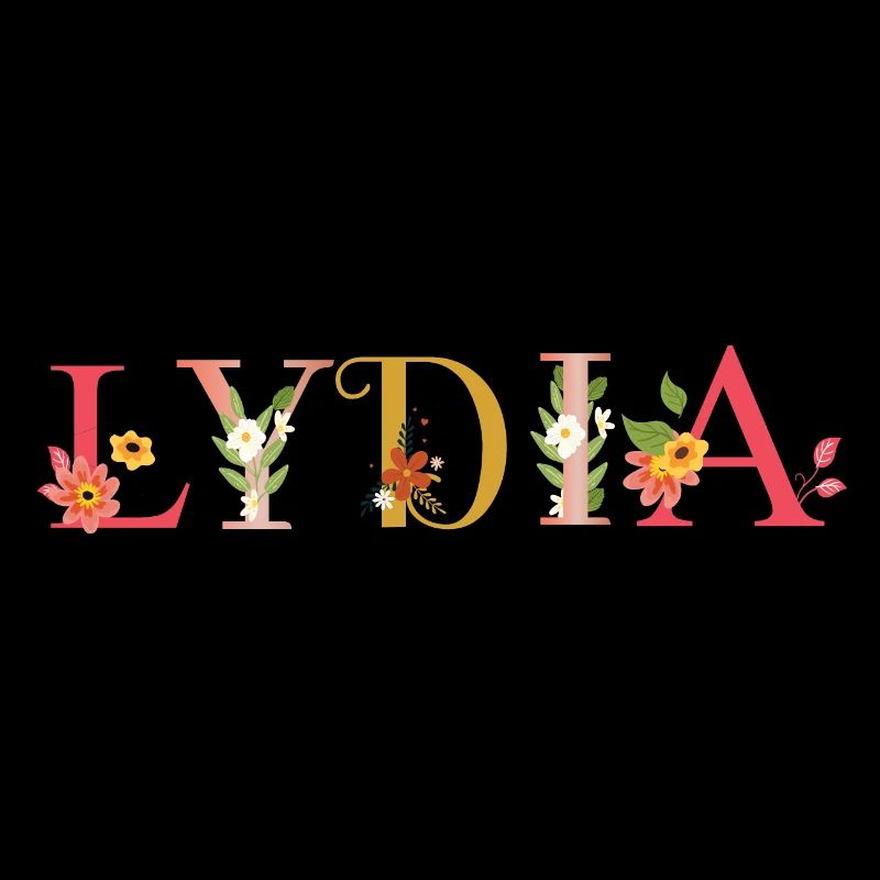 LYDIA Name mit Blumen geschmückt