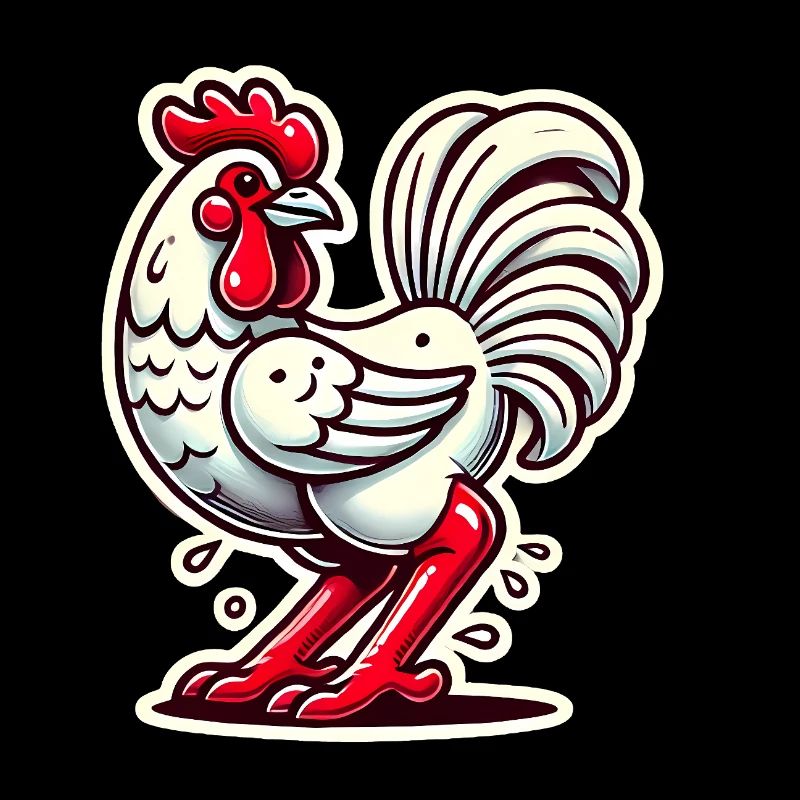 Dessin de dessin animé de poulet amusant