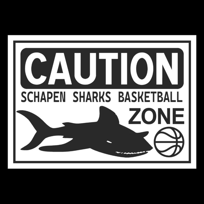 CAUTION SHARKS white