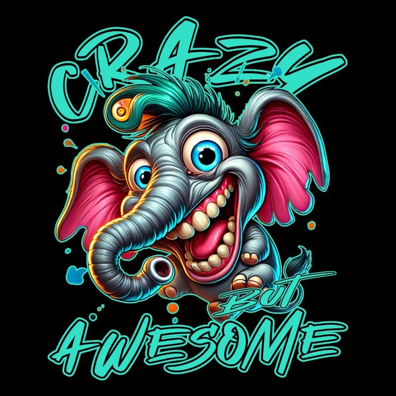Crazy but Awesome Elefant Comic Stil