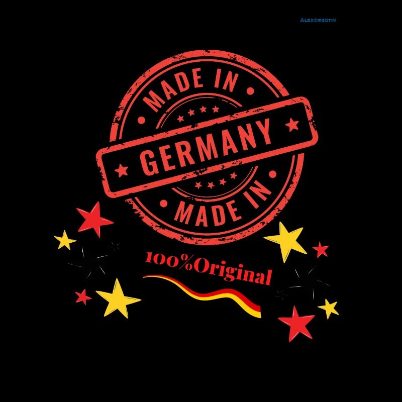 Made in GermanyMadStamp Design mit Sternen und Flagge