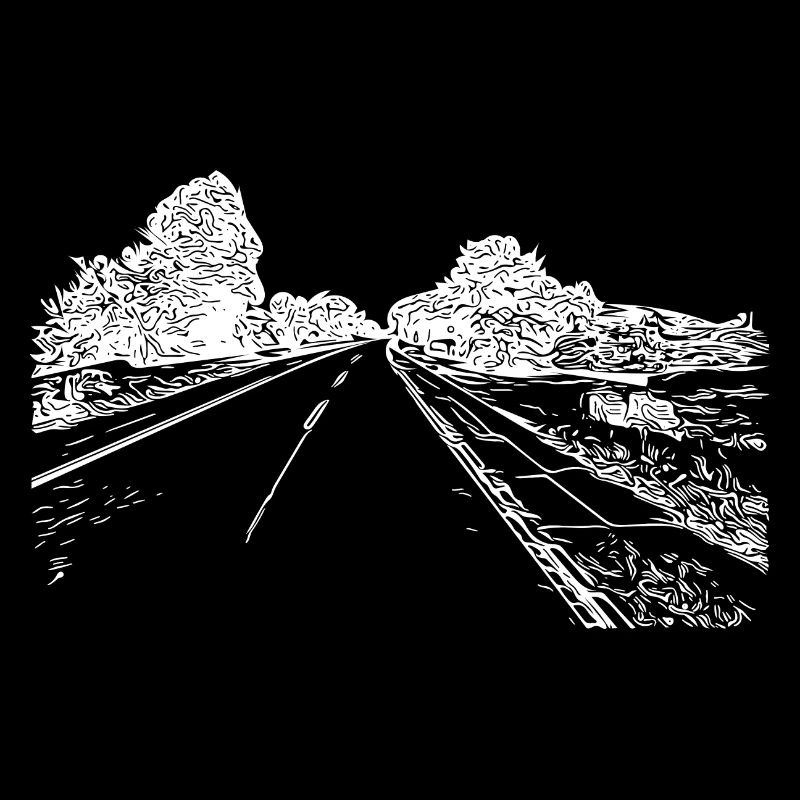 Einsame romantische Straße ins Nirgendwo