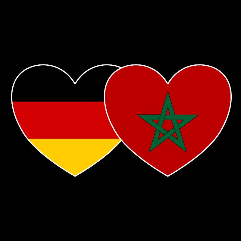 Germany Morocco Flag Heart