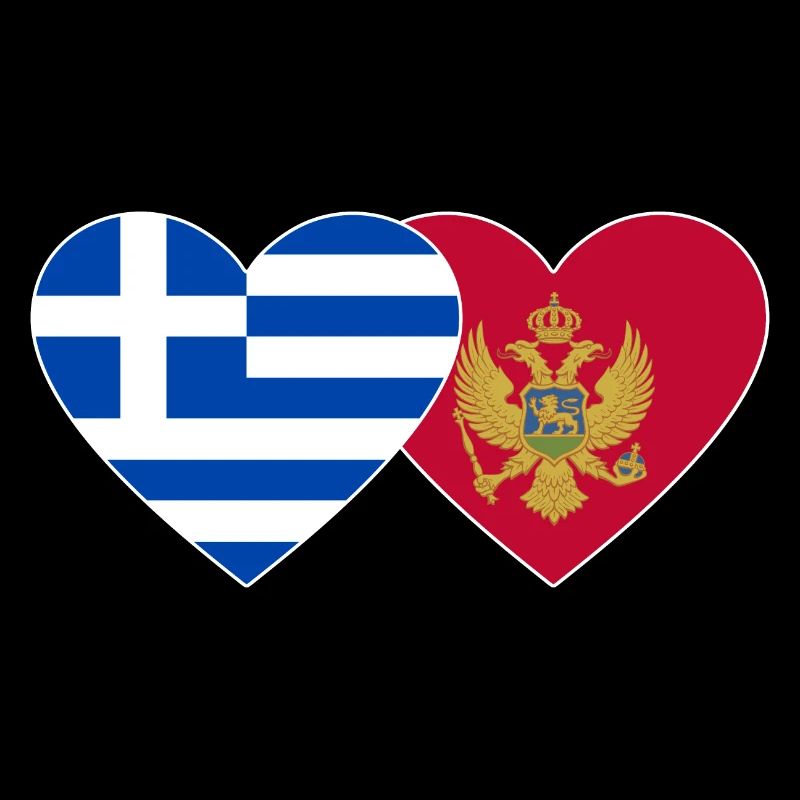 Grèce Monténégro drapeau