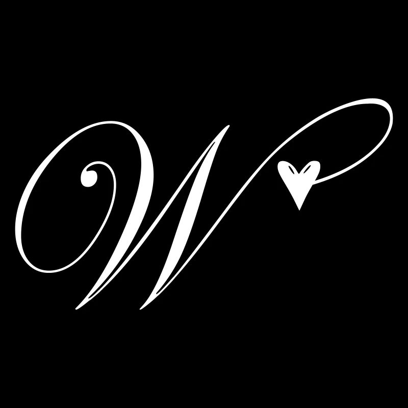 Monogram W Heart Vine