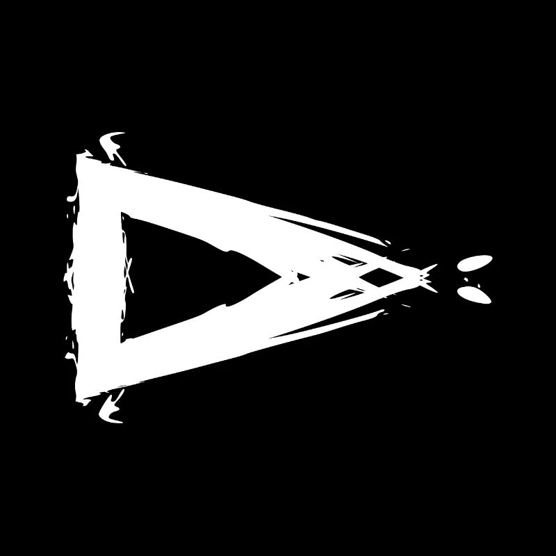 Triangle design brush shape math white