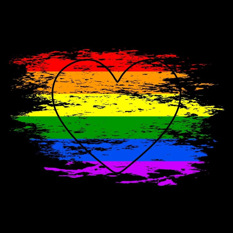Coeur de drapeau arc-en-ciel utilisé