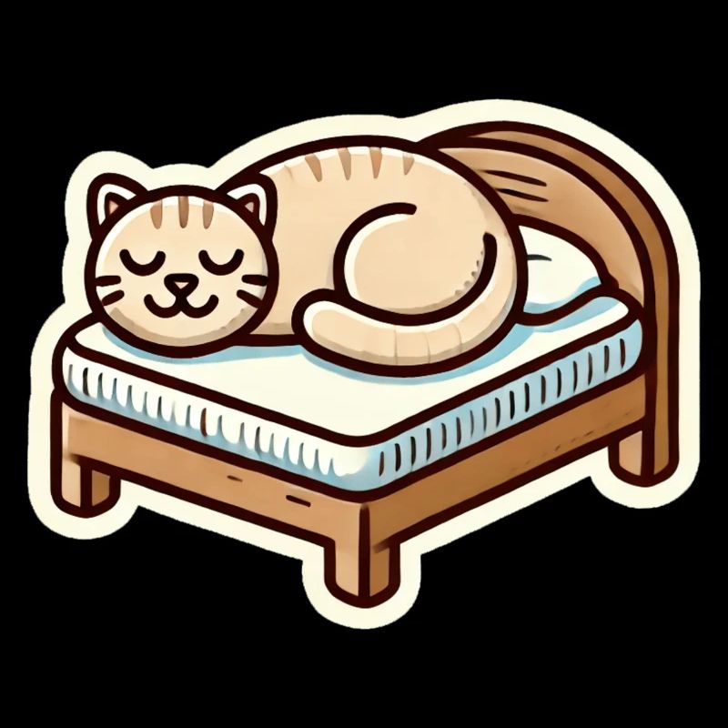 Chat mignon dormant sur le lit