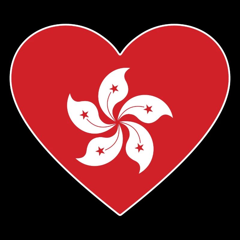 Hongkong Flagge Herz
