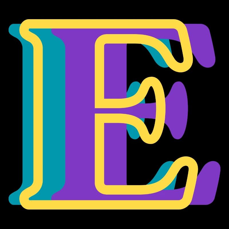 Mehrfarbiger Buchstabe e – originelle Geschenkidee