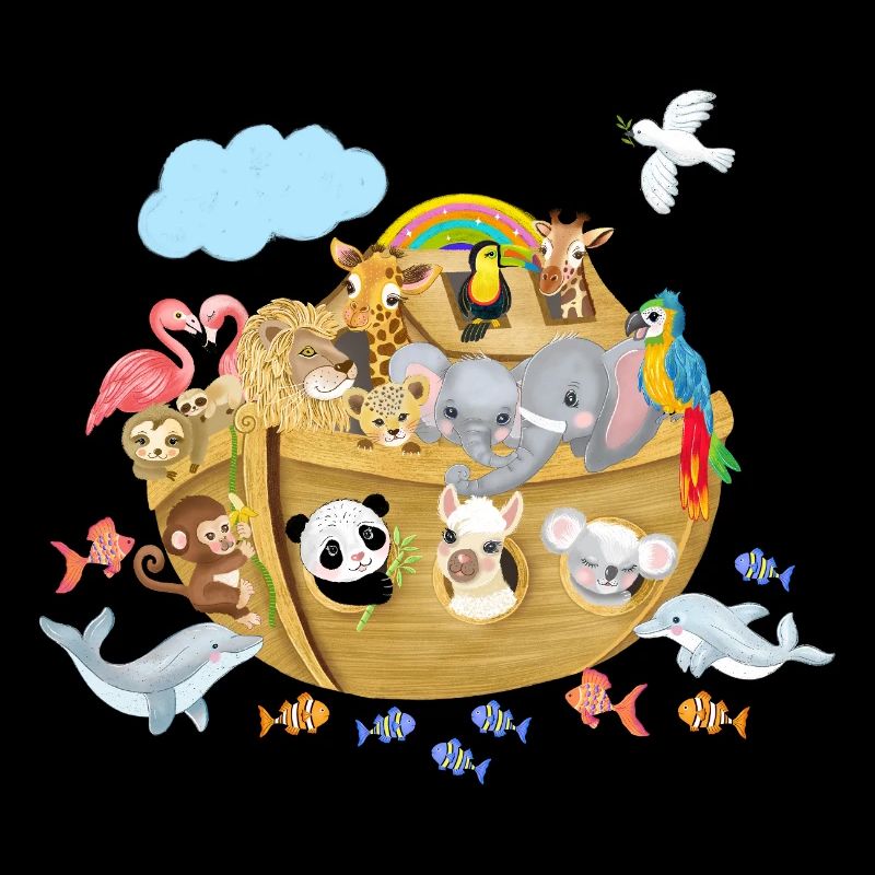 Arche Noah mit niedlichen Tieren
