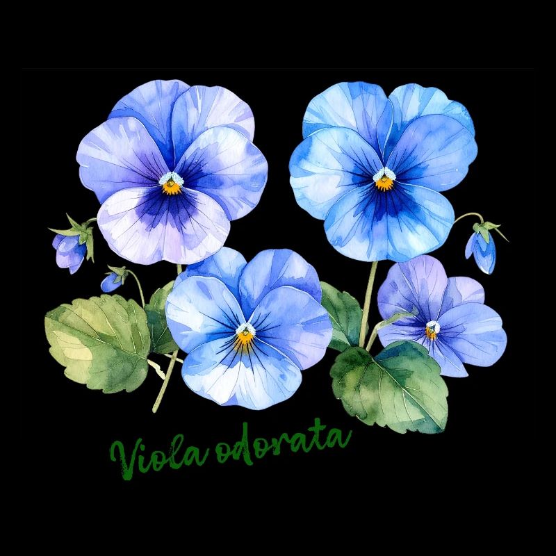 Viola odorata - botanical illustration