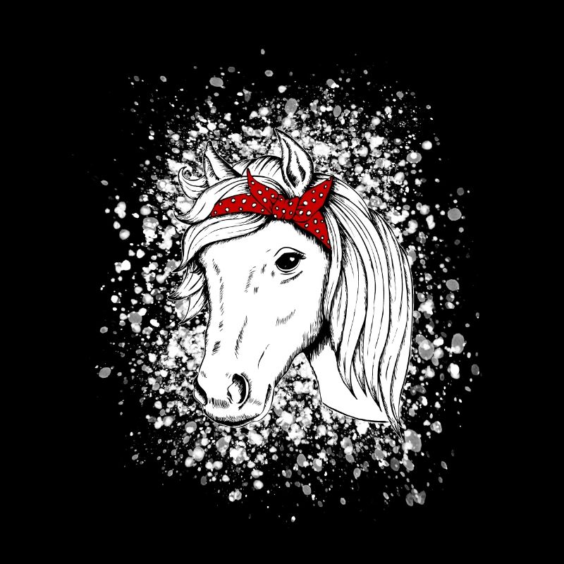 Pferd mit Schneeflocken