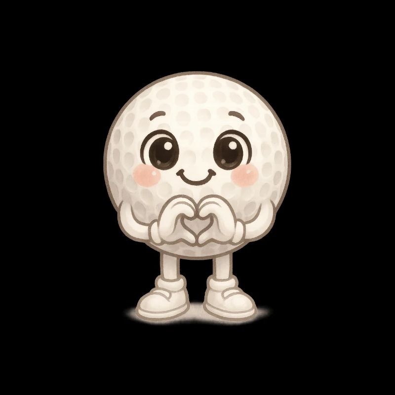 Cuddly Golf Ball Golfer Heart View