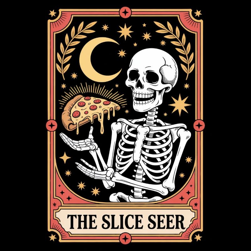 Le Squelette Pizza Étoile Lune Étoile