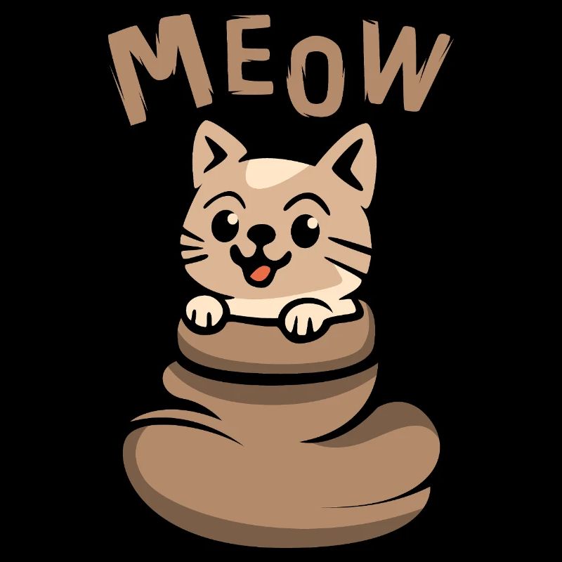 Chat mignon avec MIAOUL dans un sac brun
