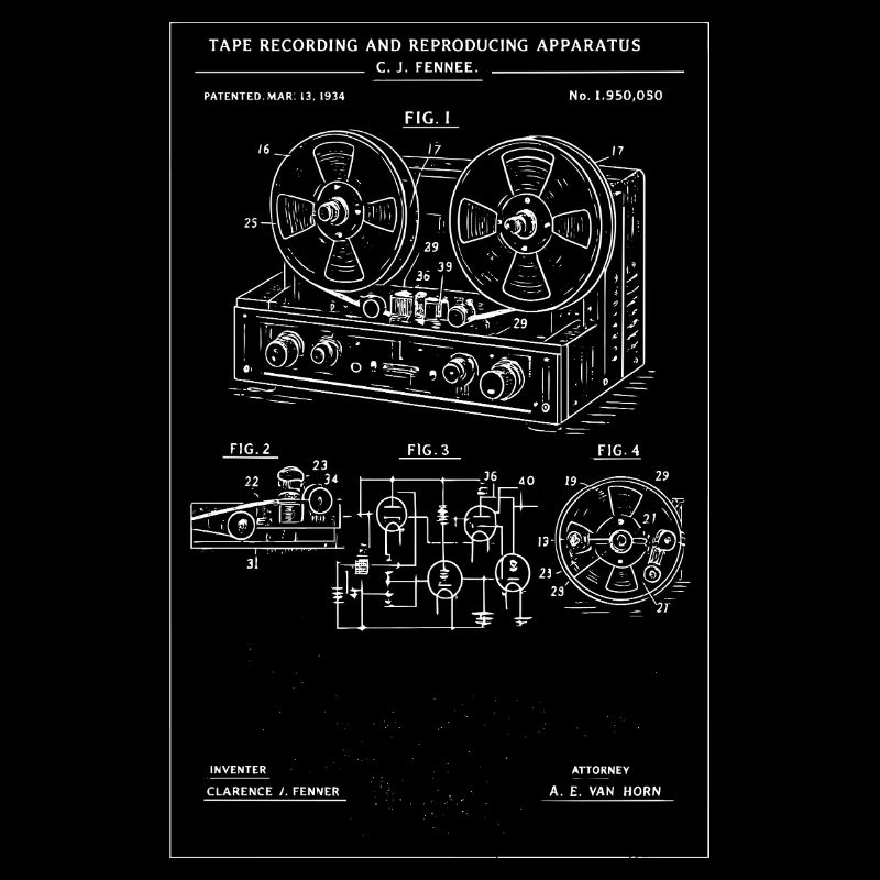 Plan vintage de magnétophone à bobine