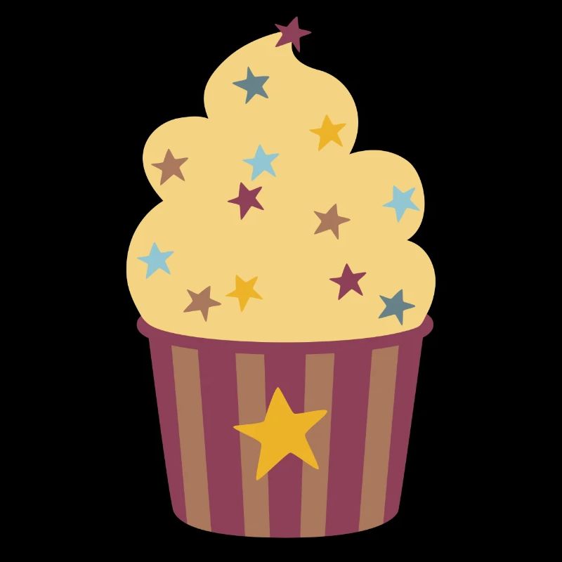 Icecream Star Stripe Cupcake Muffin à la crème glacée de Noël