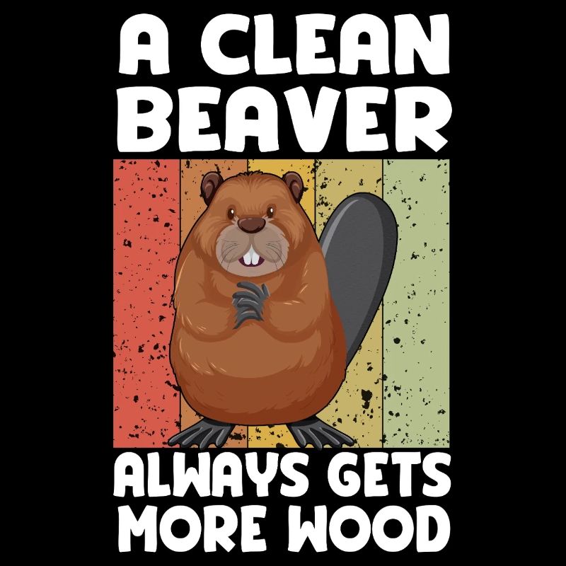 Sauberer Biber Holzspruch