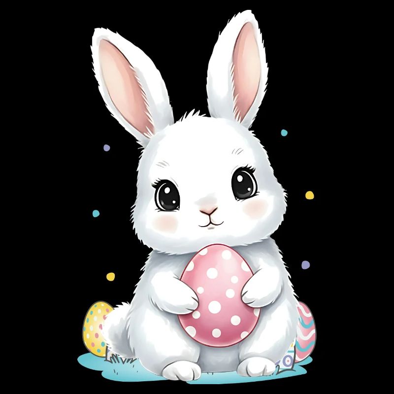 Easter Cute Easter Bunny with Easter Egg