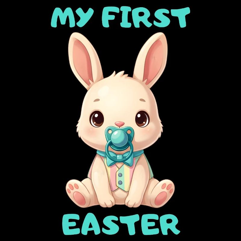 My First Easter – Cute Baby Bunny with Pacifier