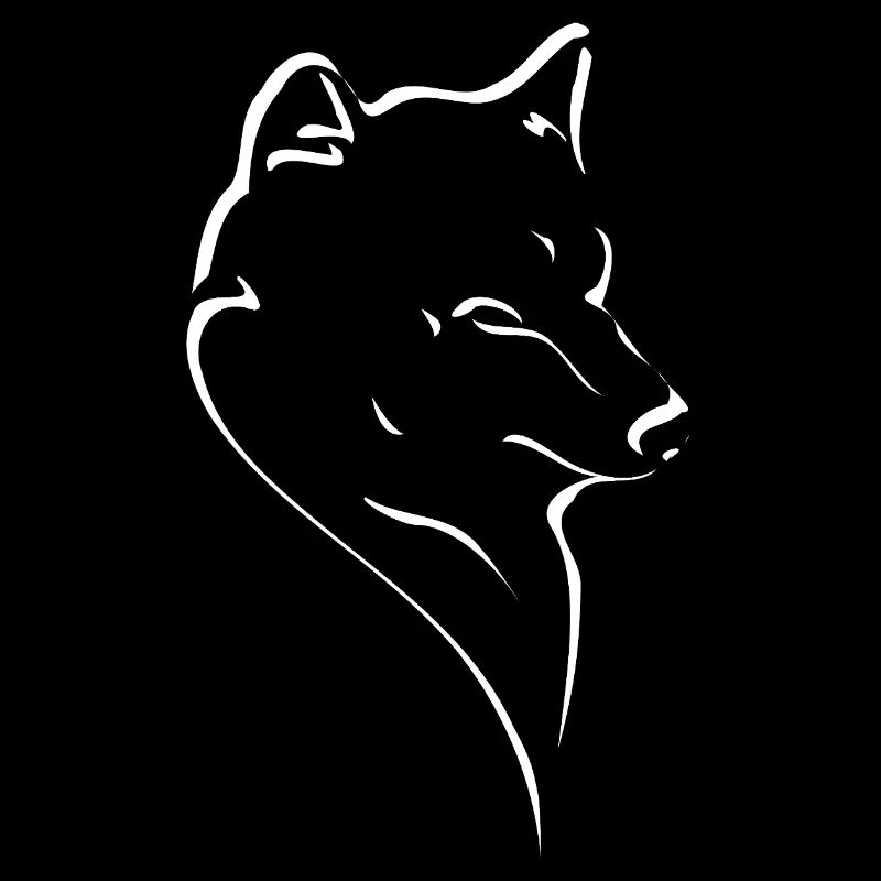 Wolfs Silhouette Linienkunst