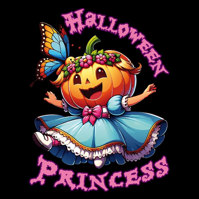 Mignonne princesse d’Halloween avec papillon