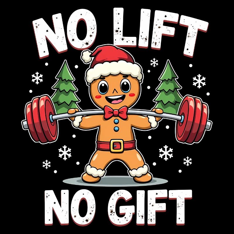 No Lift No Gift Bodybuilder Lebkuchenmann Gym