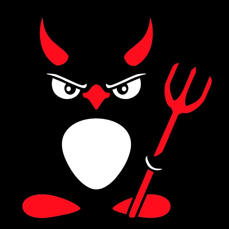 Pingouin Cornes de diable Trident Enfer Mal Satan