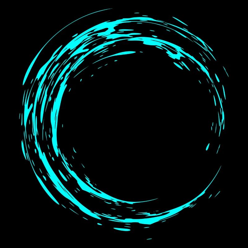 Circle brush Modern cool vector water blue