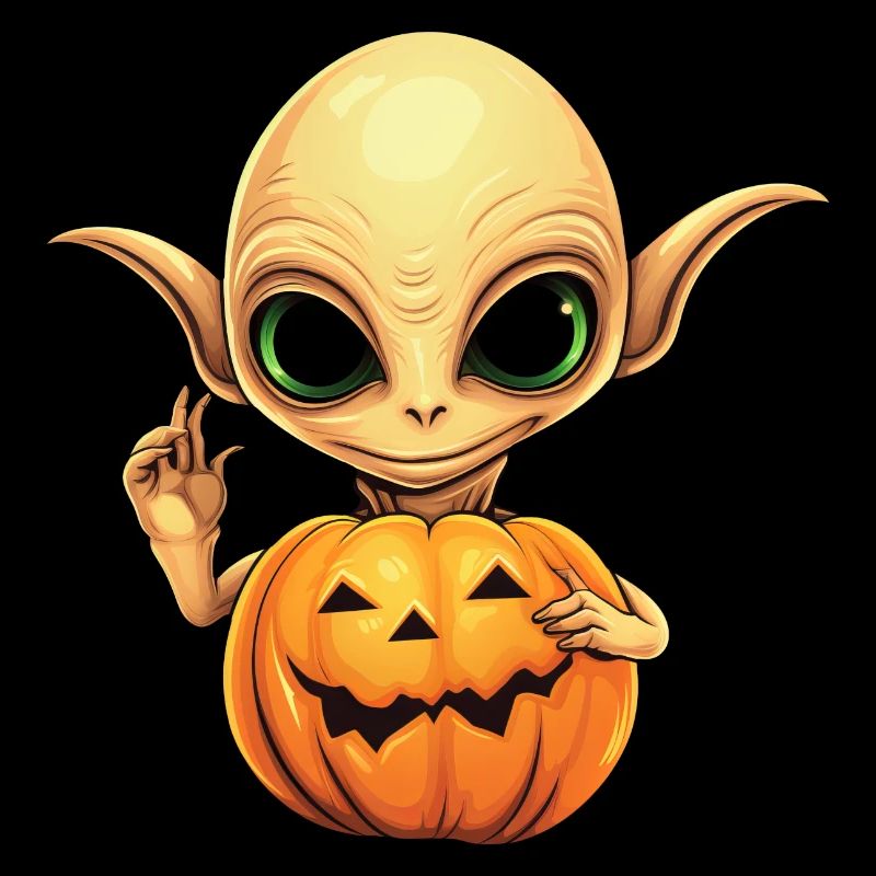 Orange Alien Pumpkin: Halloween from Space