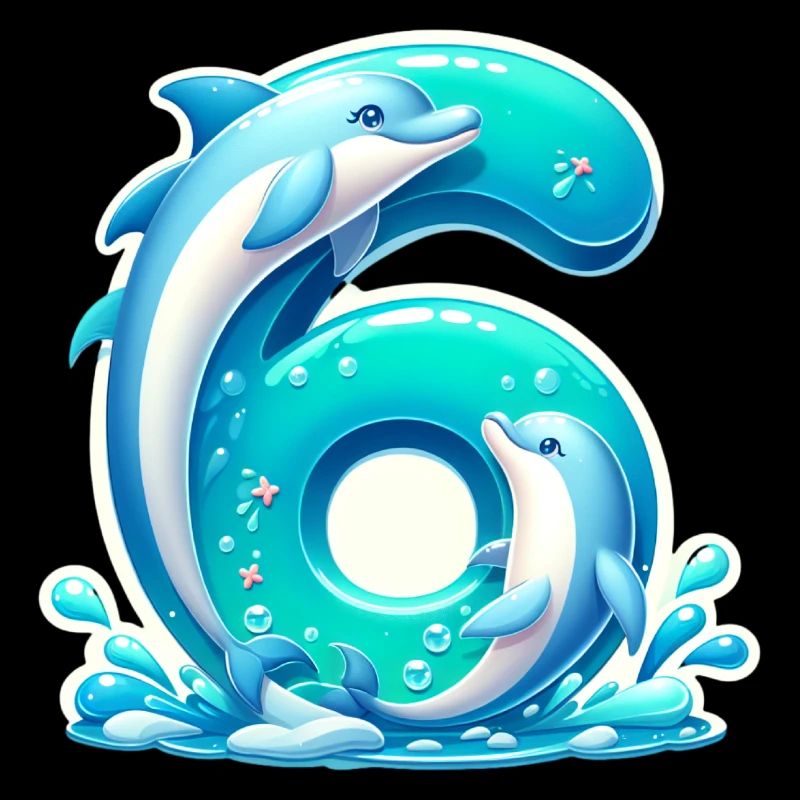 Kinderdesign – Delfin und Zahlen Spaß