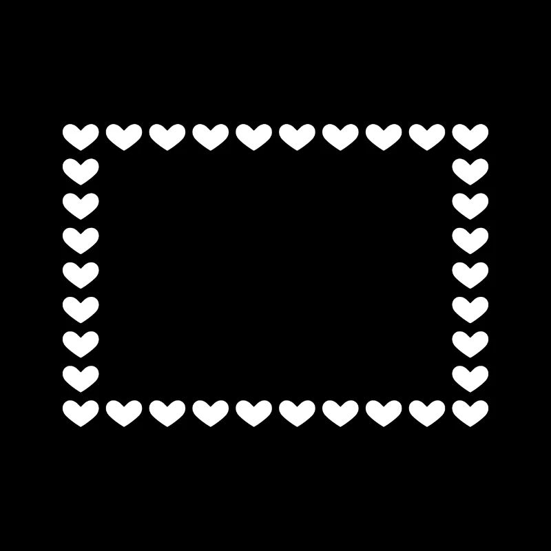 Rectangle frame heart customizable white